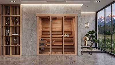 indoor prefab pure vision sauna mountain lifestyle