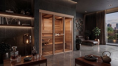 indoor prefab pure vision sauna lifestyle