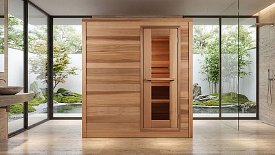 indoor prefab cabin saunaopen installed