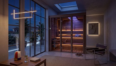 indoor prefab pure vision sauna led lifestyle