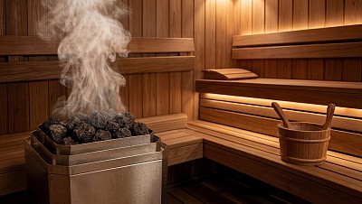 sauna commercial heater installed