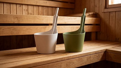 sauna pisara plastic bucket ladle lifestyle