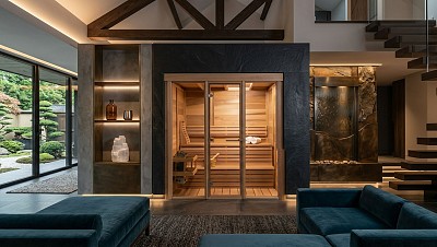 indoor prefab pure vision sauna lifestyle