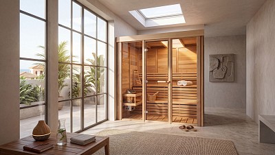 indoor prefab pure vision sauna lifestyle